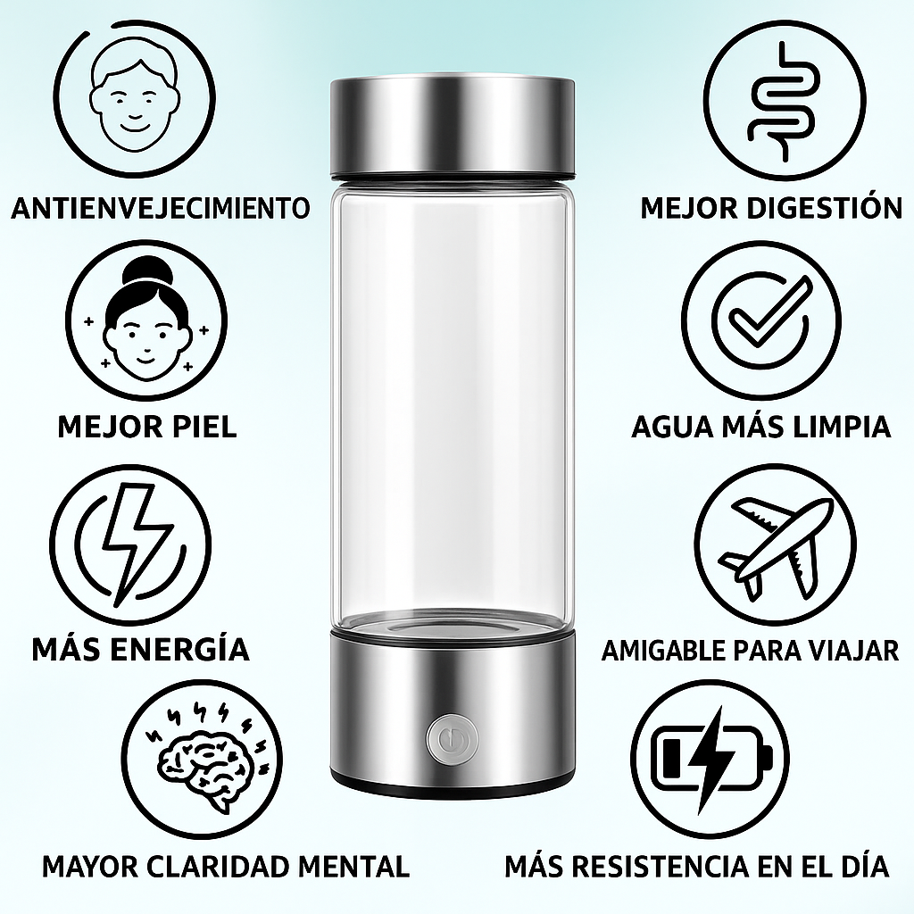 La botella de agua de hidrógeno para una mejor salud y más energía ''HydroAqua'' - la original