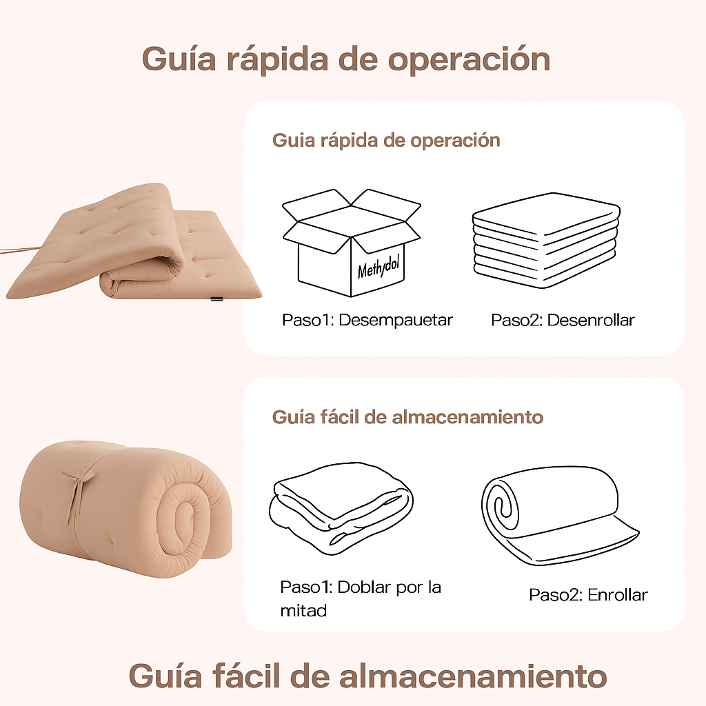 Ligero, plegable y suave: cómodo como un sofá cama, pero sin desorden, colchoneta plegable: