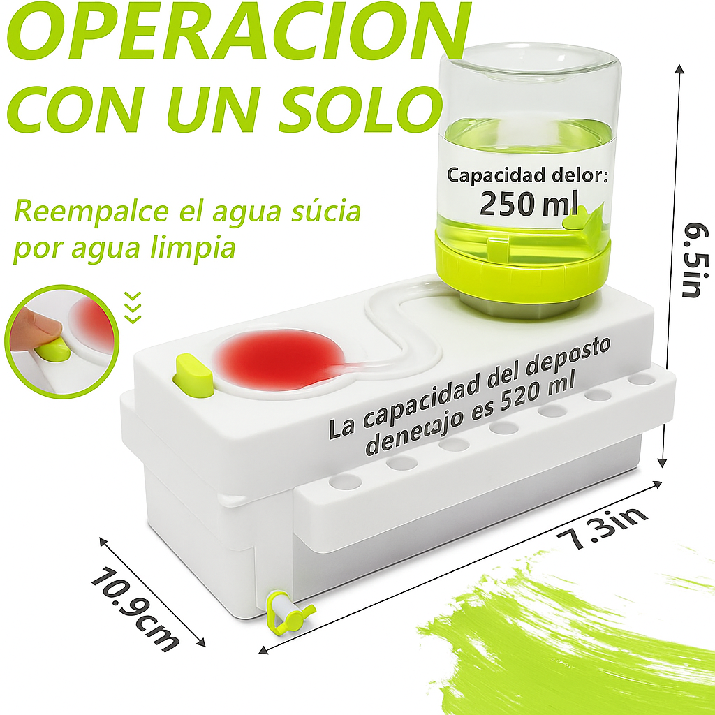 Lava tus pinceles fácil y rápido con solo presionar un botón + LLEVA GRATIS cortador de círculos