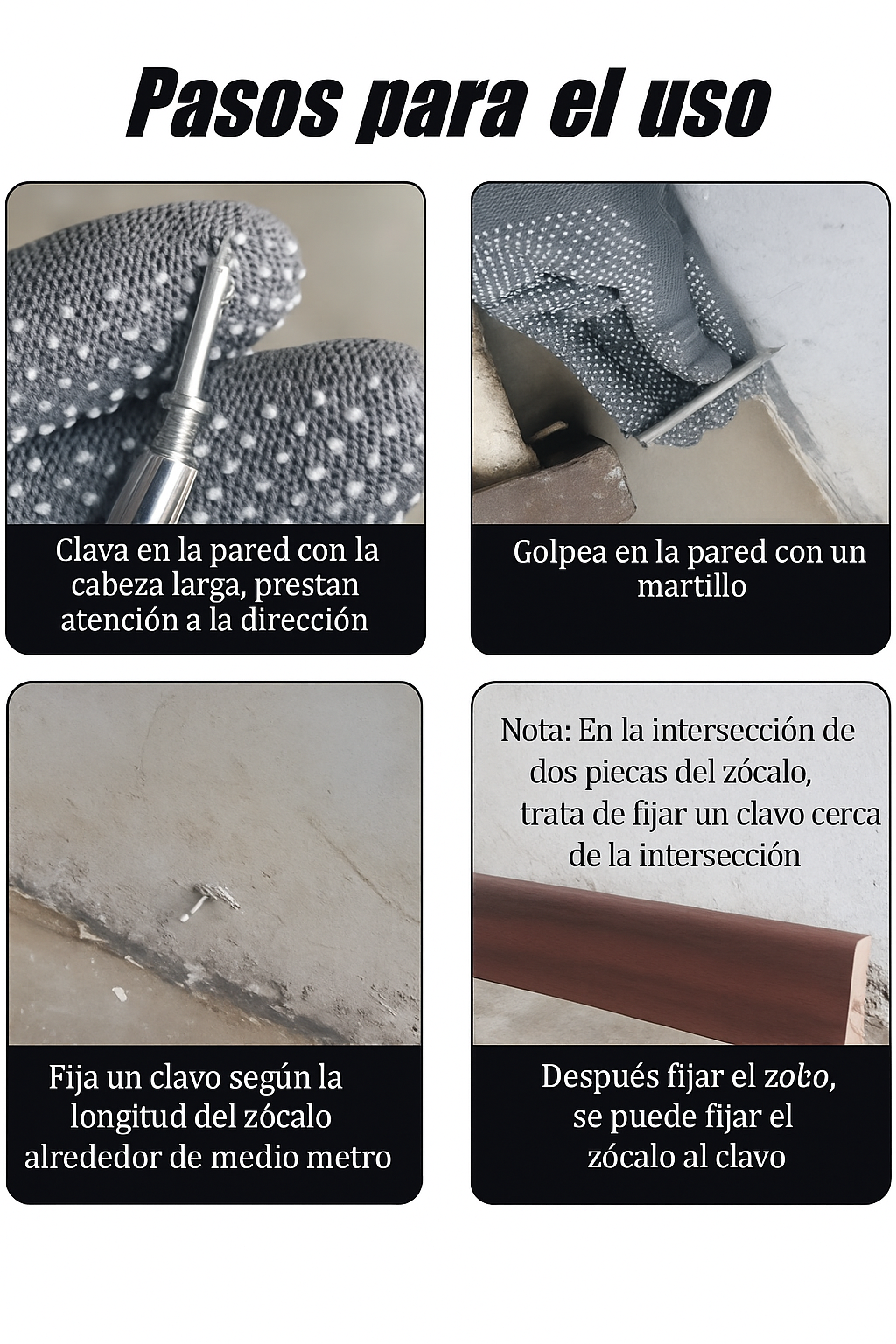Instalaciones invisibles, sin marcas con el Kit de 50 clavos doble punta
