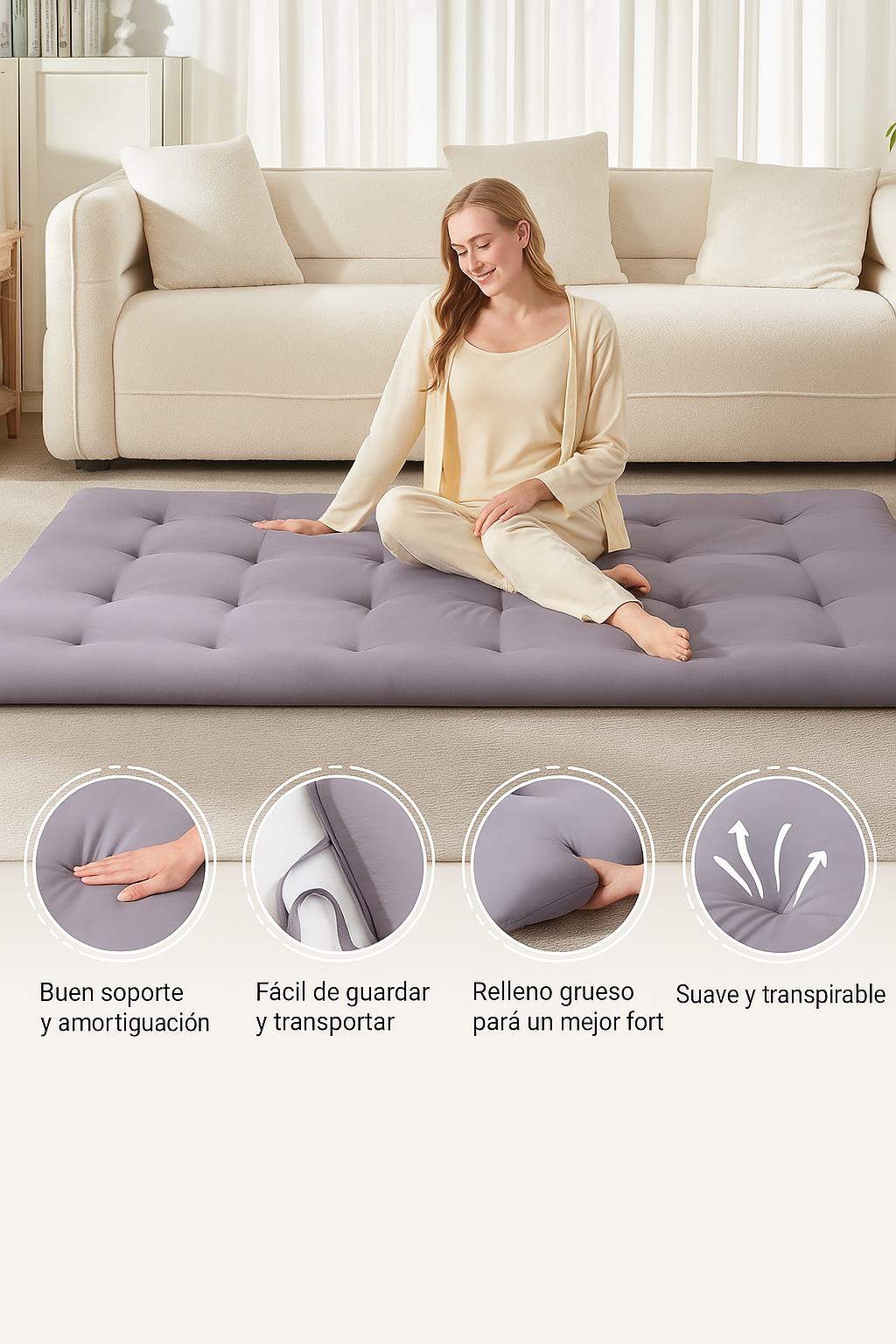 Ligero, plegable y suave: cómodo como un sofá cama, pero sin desorden, colchoneta plegable: