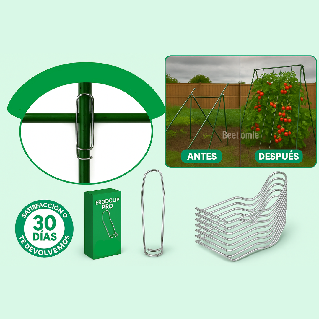 ¡Adiós plantas caídas! Sujeta, protege y maximiza tu cosecha: EcoClip PRO® x 60 unds