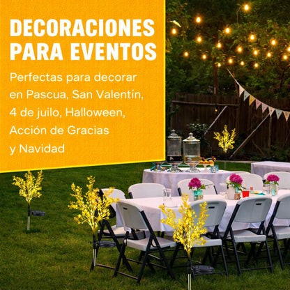 Luces Solares de Jardín Set X3 unidades: Flores que se Encienden Solas al Anochecer