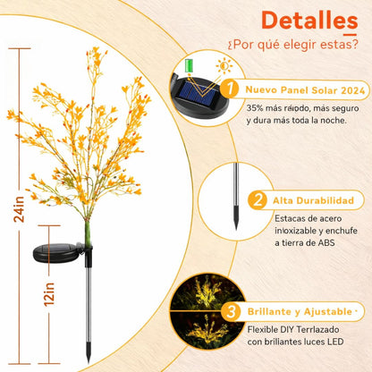 Luces Solares de Jardín Set X3 unidades: Flores que se Encienden Solas al Anochecer