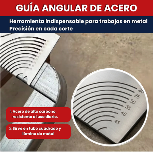 ÁnguloPRO™ - Guía de Marcado para Inglete 45°, Ángulo 90° y Curvas en Tubo Metálico