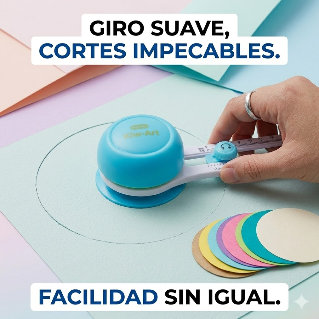 Círculos perfectos en segundos: El cortador giratorio 360° con 15 tamaños en uno — de 10 a 32 cm.