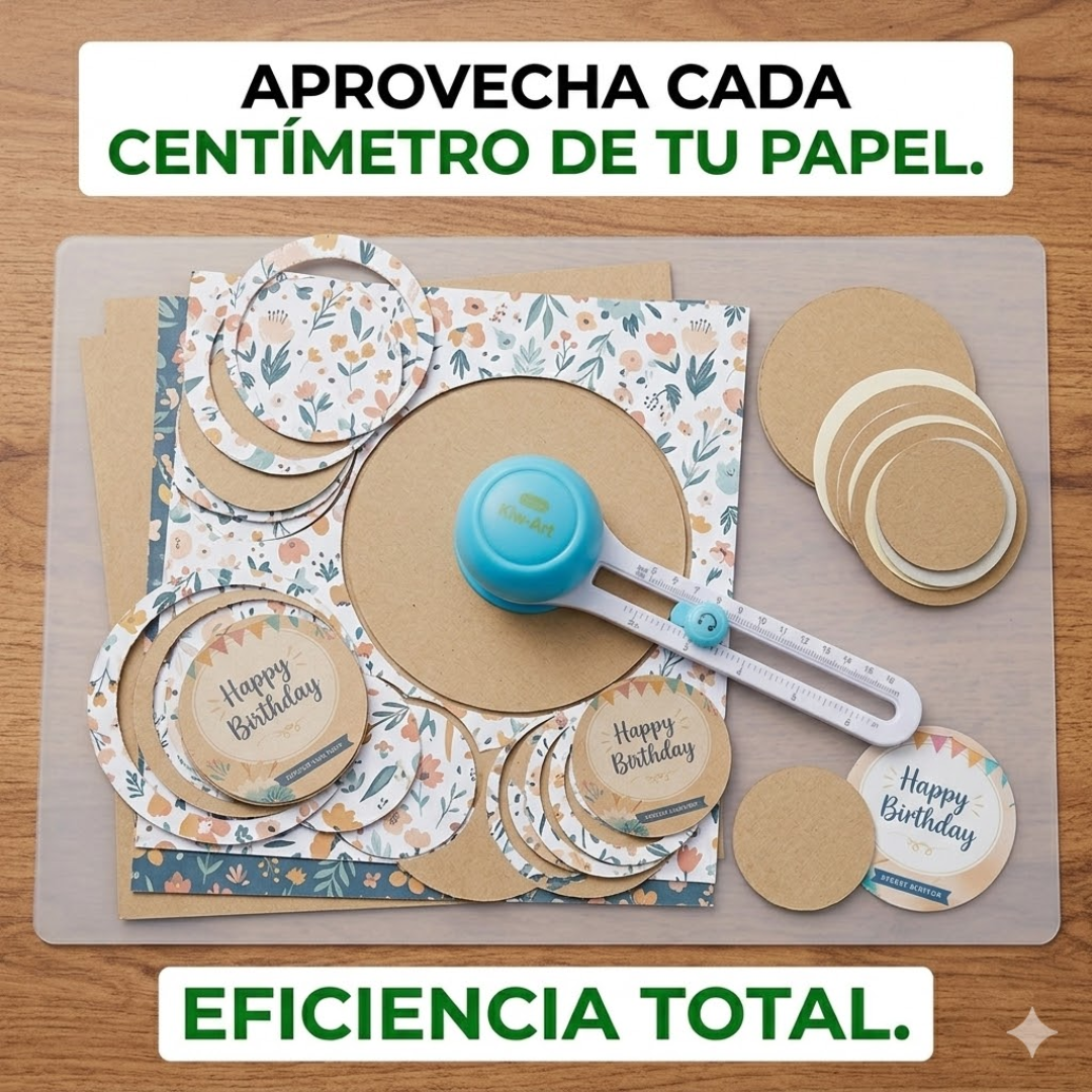 Círculos perfectos en segundos: El cortador giratorio 360° con 15 tamaños en uno — de 10 a 32 cm.
