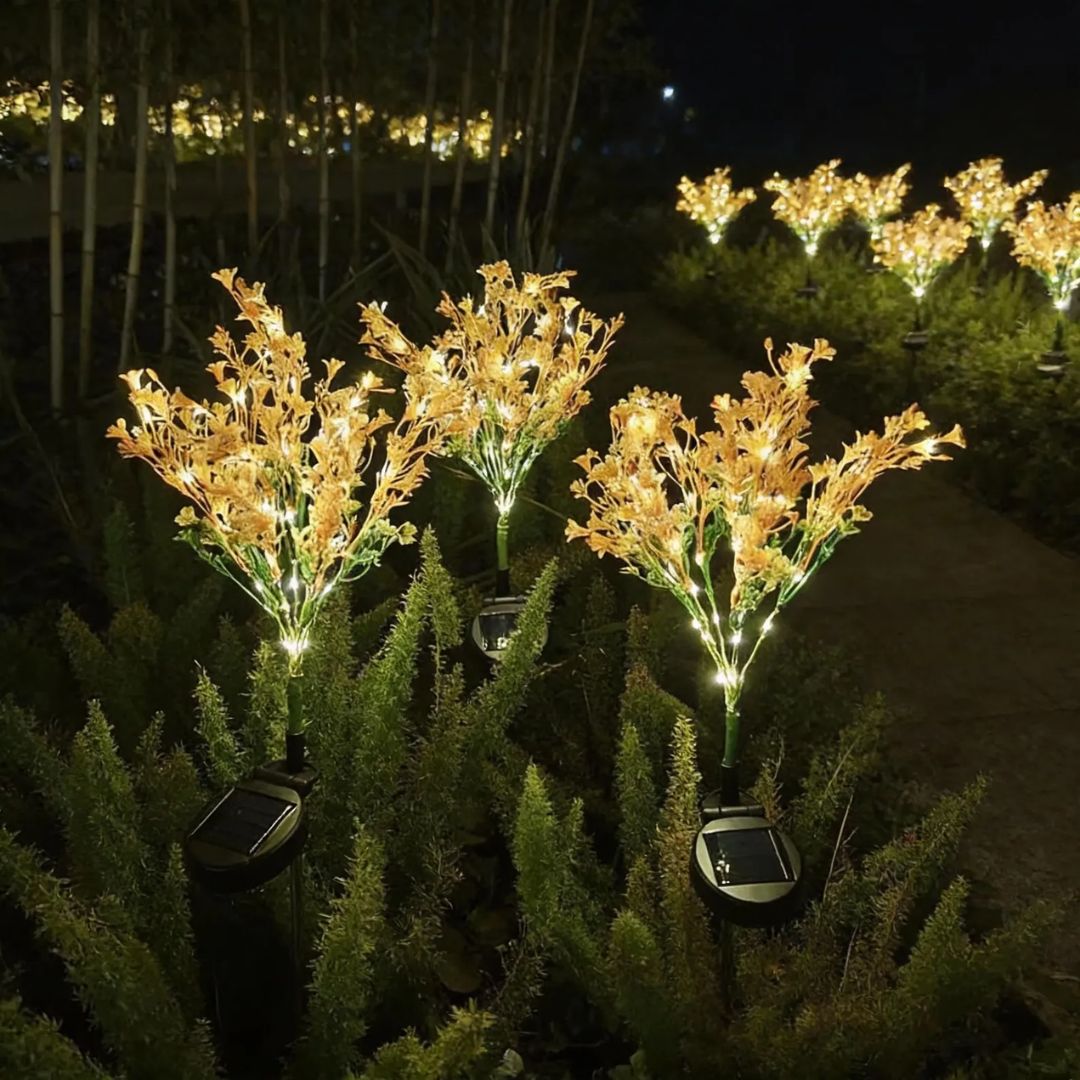 Luces Solares de Jardín Set X3 unidades: Flores que se Encienden Solas al Anochecer