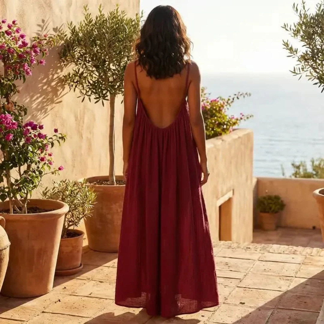 ✨ Siéntete irresistible: elegante vestido lencero sin espalda para momentos románticos