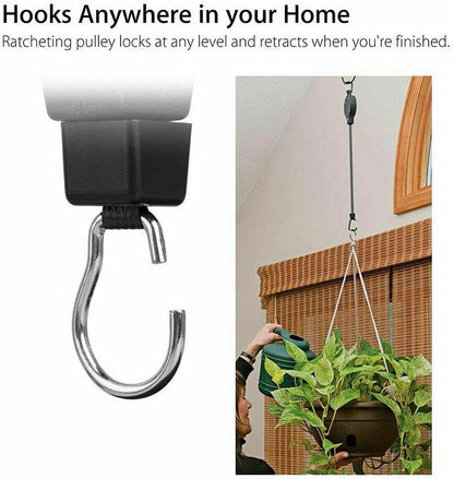 🌳Juego de poleas para plantas, macetas, cestas de jardín y comederos para pájaros, Set x 2