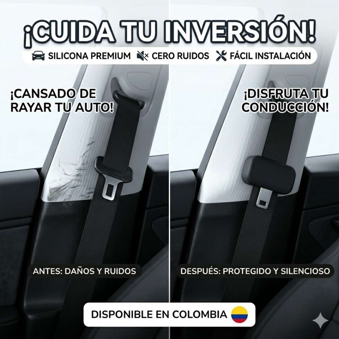 Cubre-Hebillas Premium de Silicona para Cinturón de Seguridad Set x2