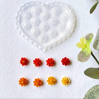 Kit de Moldes de Silicona X4  para Mini Flores – Porcelanicrón, Resina y Fondant