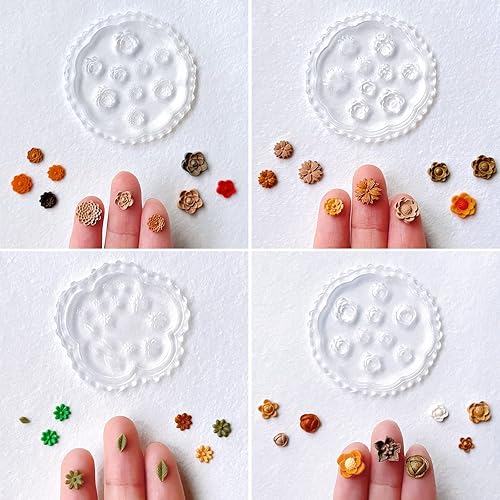 Kit de Moldes de Silicona X4  para Mini Flores – Porcelanicrón, Resina y Fondant