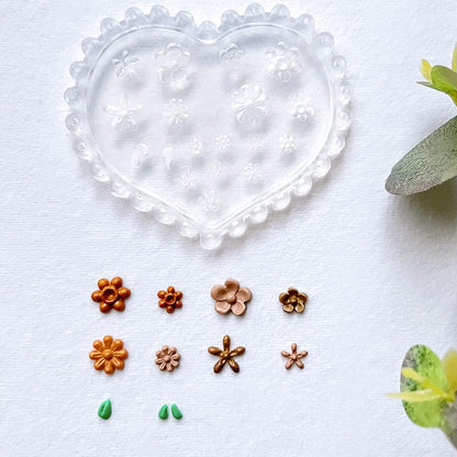 Kit de Moldes de Silicona X4  para Mini Flores – Porcelanicrón, Resina y Fondant
