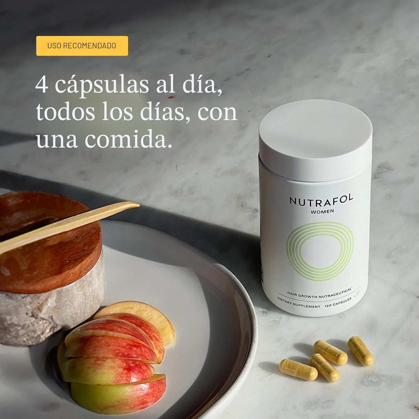 Cabello visiblemente más grueso, más abundante y más fuerte en 3 a 6 meses