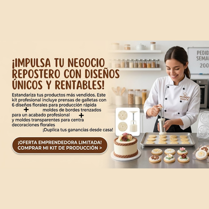 🌸 Combo Repostería Creativa: 3 Kits profesionales + 100 recetas GRATIS