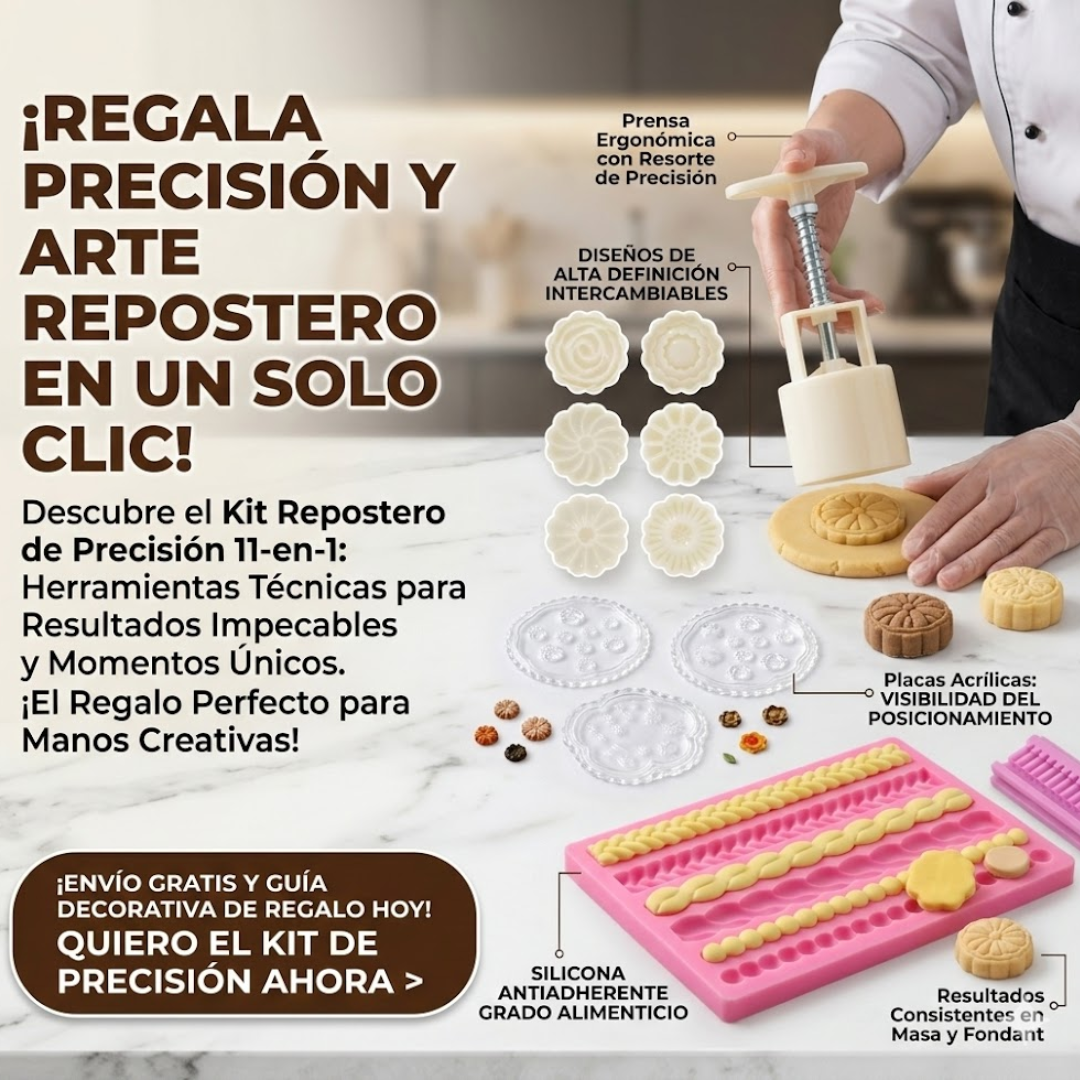 🌸 Combo Repostería Creativa: 3 Kits profesionales + 100 recetas GRATIS