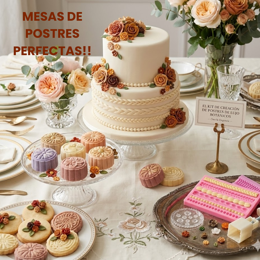 🌸 Combo Repostería Creativa: 3 Kits profesionales + 100 recetas GRATIS