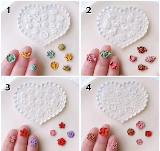Kit moldes mini flores x4