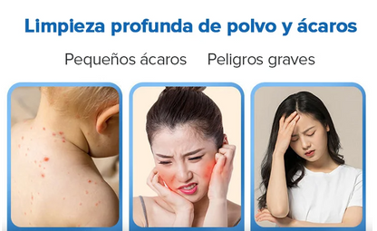 Limpieza profunda de polvo y ácaros: Sin químicos y desinfección al 99.9%