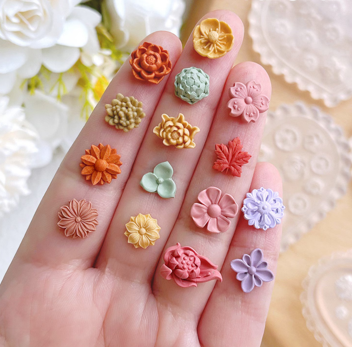 Kit moldes mini flores x4
