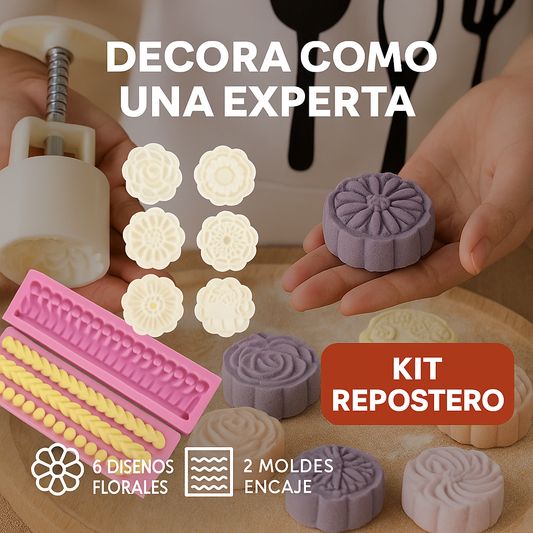 🎉 ¡Kit Repostero 2 en 1! Decoraciones florales y encajes como un profesional: Transforma tus postres en verdaderas obras de arte, sin esfuerzo y desde casa.