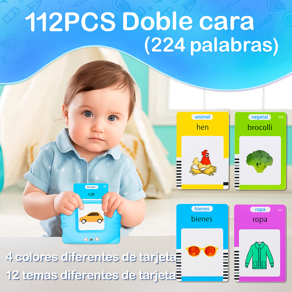 Lector de tarjetas interactivas que fortalecen la memoria y la concentración, tu pequeño descubrirá un mundo nuevo mientras juega.
