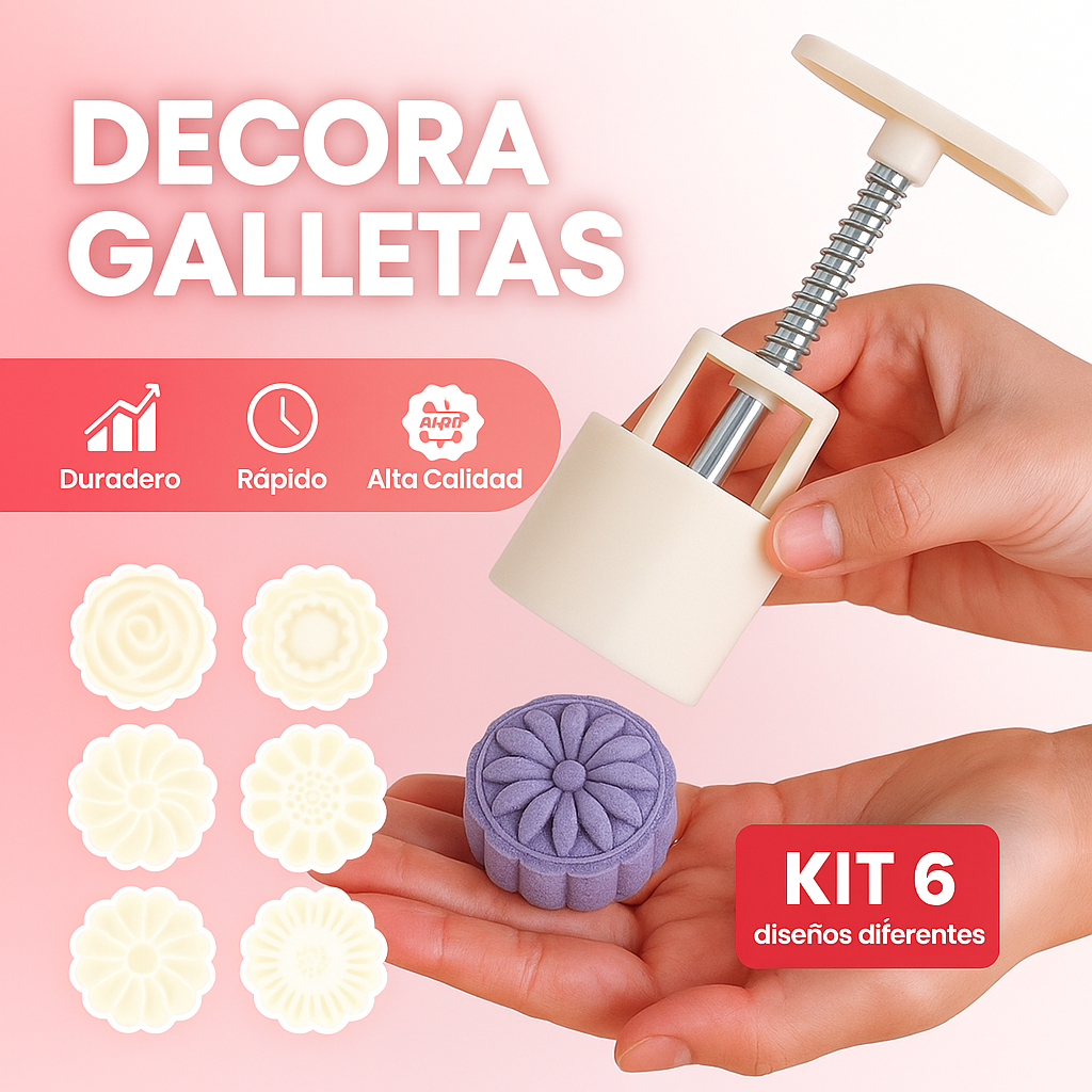 Kit de prensa para galletas con diseño floral: Convierte Tus Preparaciones en Arte ¡Transforma tu cocina en un estudio de repostería! 🍪