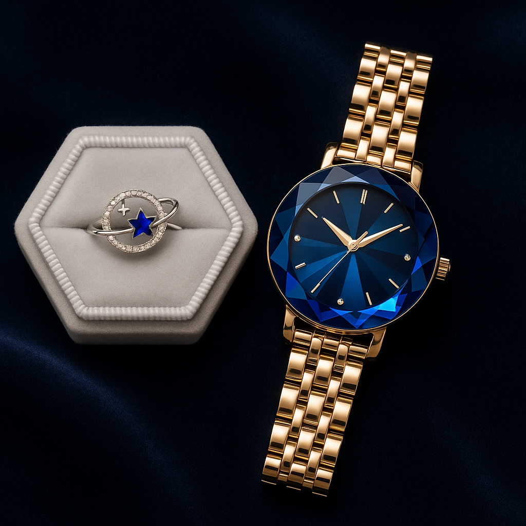 Reloj Ocean Star de Lujo + Anillo constelaciones.