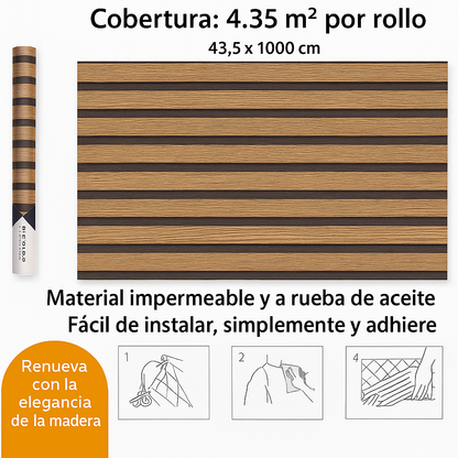 Papel tapiz adhesivo x 10 mts: Transforma tus espacios con la elegancia de la madera