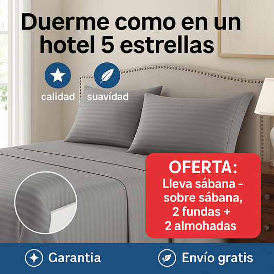 Sábanas Premium 180 Hilos + 2 almohadas: Lujo y suavidad que te abrazan cada noche