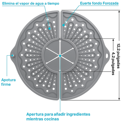Evita manchas, protege tus manos y deja tu cocina impecable sin esfuerzo: Pantalla de silicona contra salpicaduras para sartén