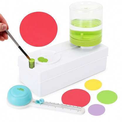 🎨 ¡Lava tus pinceles fácil y rápido con solo presionar un botón! 🩵 Y por tu compra, llévate GRATIS un Cortador de Círculos para crear figuras y decoraciones increíbles.