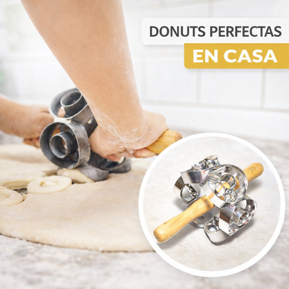 Rueda, corta y disfruta. ¡Donuts al instante!🍩⚡con nuestro rodillo para donuts OneRoll®+100 recetas GRATIS