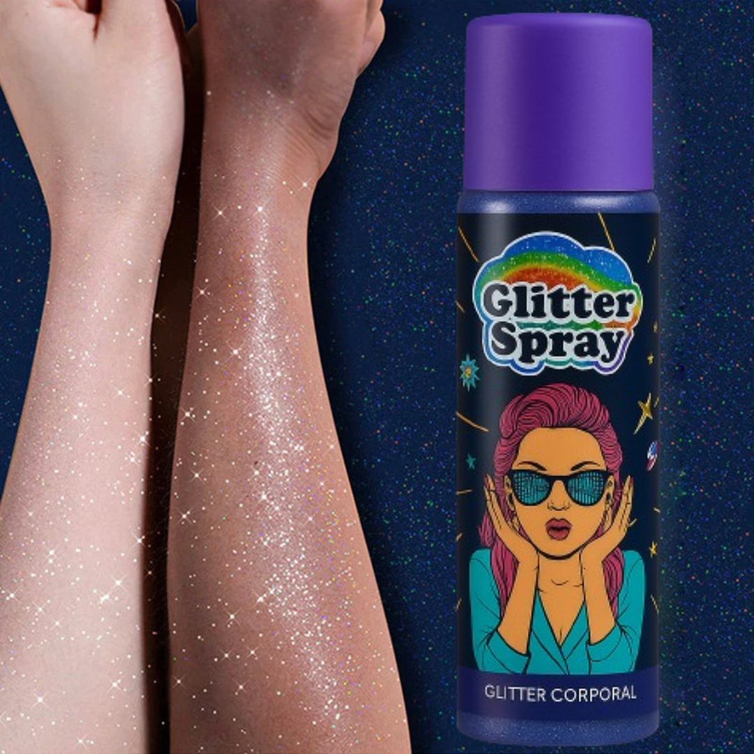Spray de brillo corporal de larga duración y brillo.