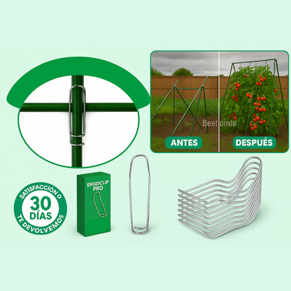 ¡Adiós plantas caídas! Sujeta, protege y maximiza tu cosecha: EcoClip PRO® x 60 unds