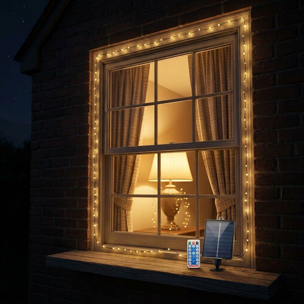 NaviLuz Solar™ – Guirnalda de Luces LED Solares 200 Bombillos, 20 Metros, con Control Remoto