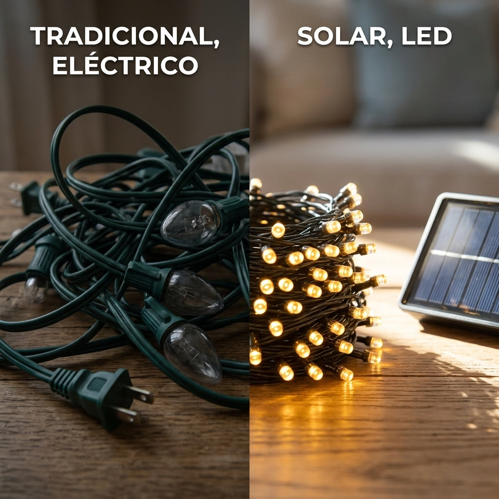 NaviLuz Solar™ – Guirnalda de Luces LED Solares 200 Bombillos, 20 Metros, con Control Remoto