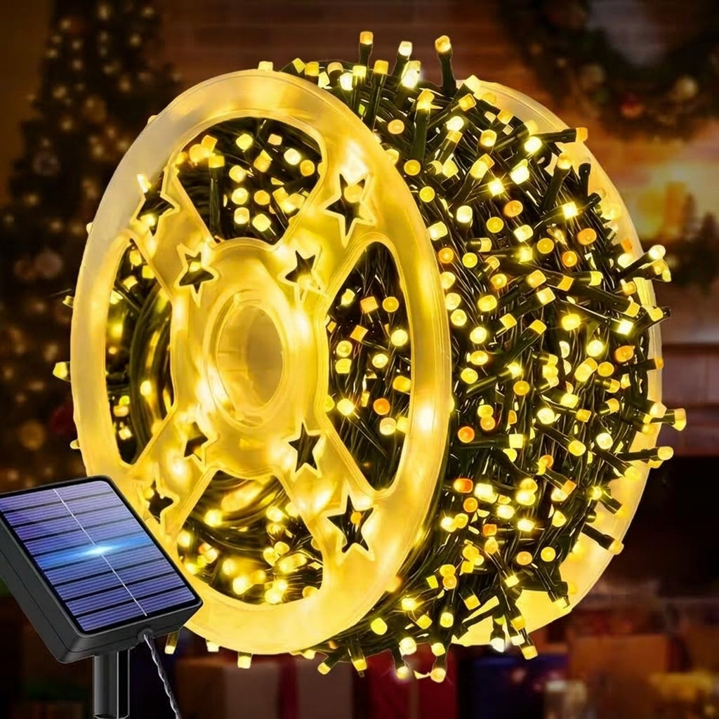 NaviLuz Solar™ – Guirnalda de Luces LED Solares 200 Bombillos, 20 Metros, con Control Remoto