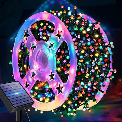 NaviLuz Solar™ – Guirnalda de Luces LED Solares 200 Bombillos, 20 Metros, con Control Remoto