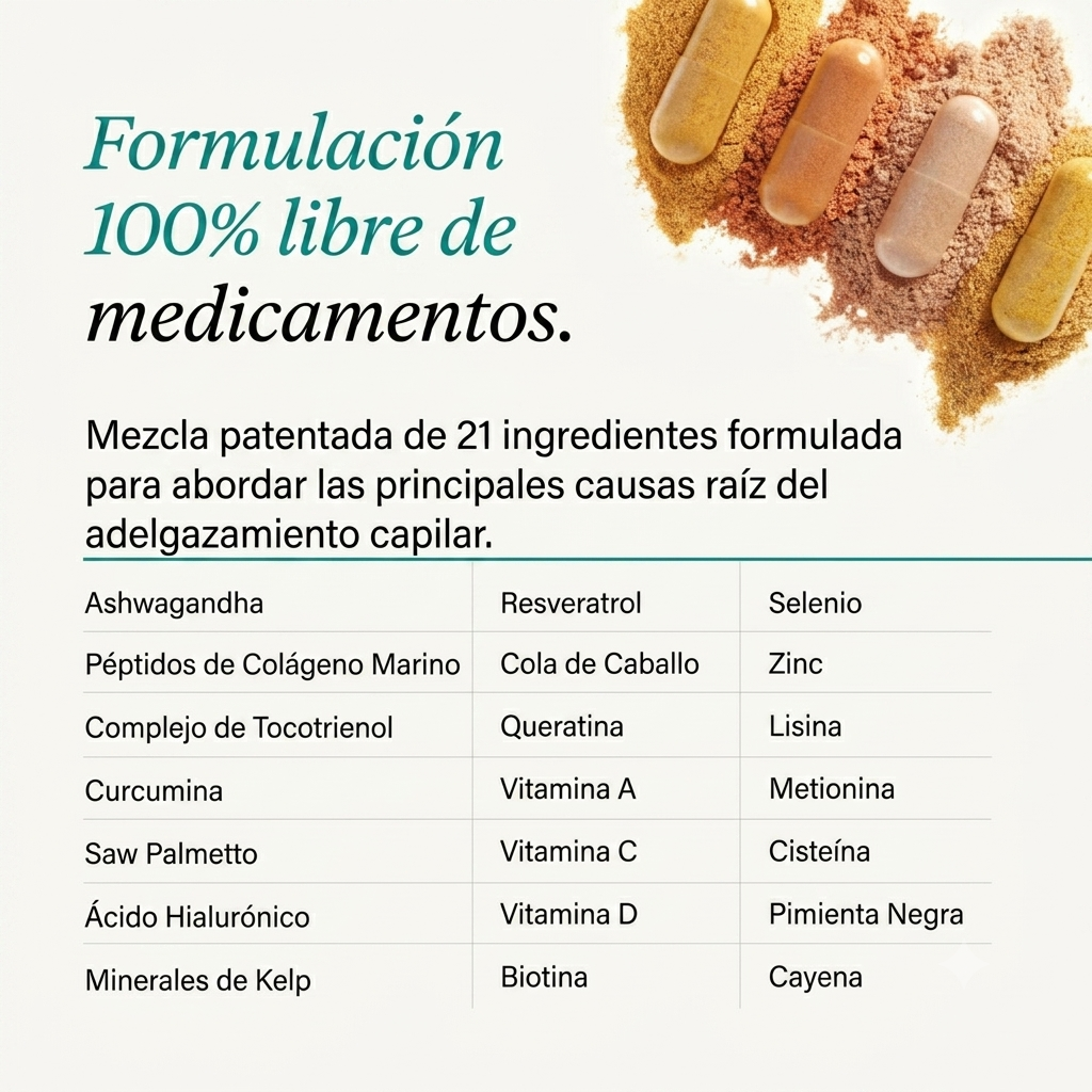 Cabello visiblemente más grueso, más abundante y más fuerte en 3 a 6 meses