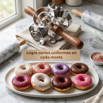 Rueda, corta y disfruta. ¡Donuts al instante!🍩⚡con nuestro rodillo para donuts OneRoll®+100 recetas GRATIS