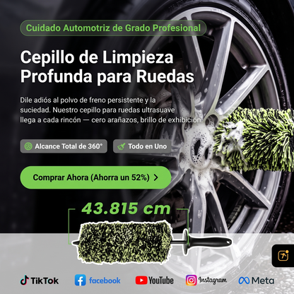 El cepillo híbrido que limpia hasta detrás de las mordazas del freno, sin rayar el rin: Rinclean®