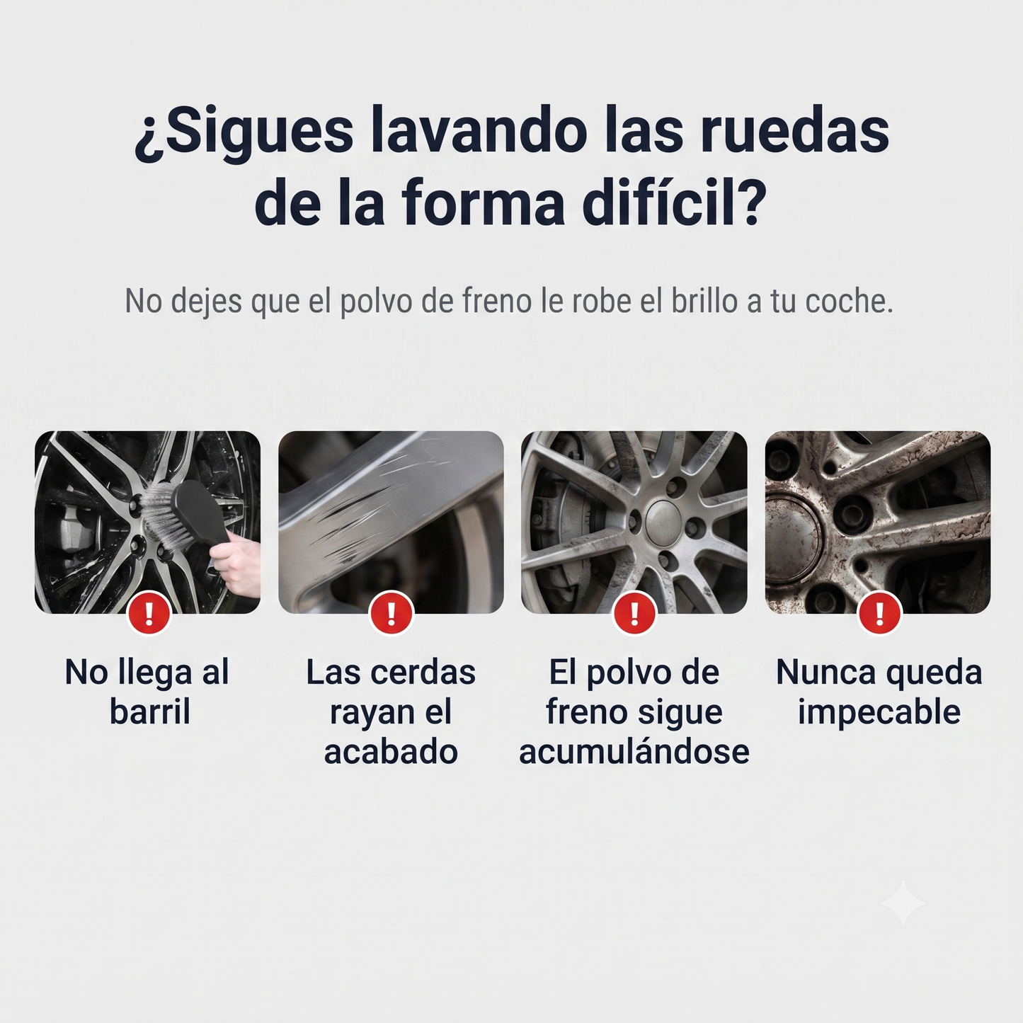 El cepillo híbrido que limpia hasta detrás de las mordazas del freno, sin rayar el rin: Rinclean®