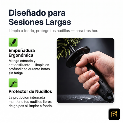 El cepillo híbrido que limpia hasta detrás de las mordazas del freno, sin rayar el rin: Rinclean®