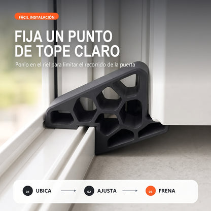 RielStop™ – Tope Antiportazos para Ventanas y Puertas | Sin Taladro Set X3 unidades
