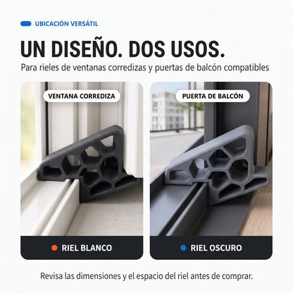 RielStop™ – Tope Antiportazos para Ventanas y Puertas | Sin Taladro Set X3 unidades