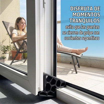 RielStop™ – Tope Antiportazos para Ventanas y Puertas | Sin Taladro Set X3 unidades