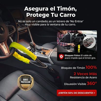 VolanLock™ – Candado Antirrobo que Bloquea Volante y Cinturón