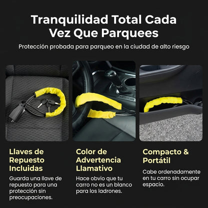 VolanLock™ – Candado Antirrobo que Bloquea Volante y Cinturón